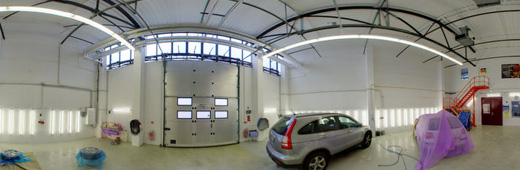 Panorama-Ansicht von der Werkstatt der lack-profis